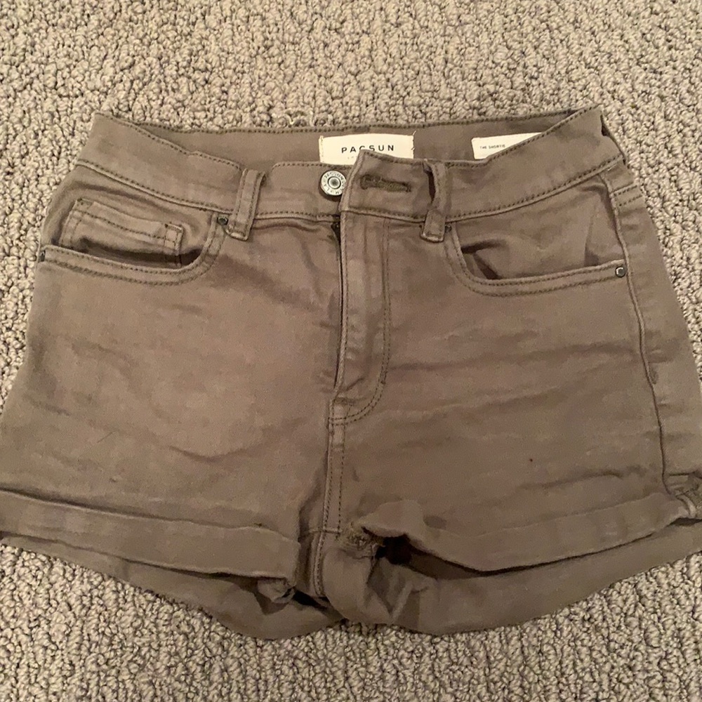 Pacsun green jean shortie shorts